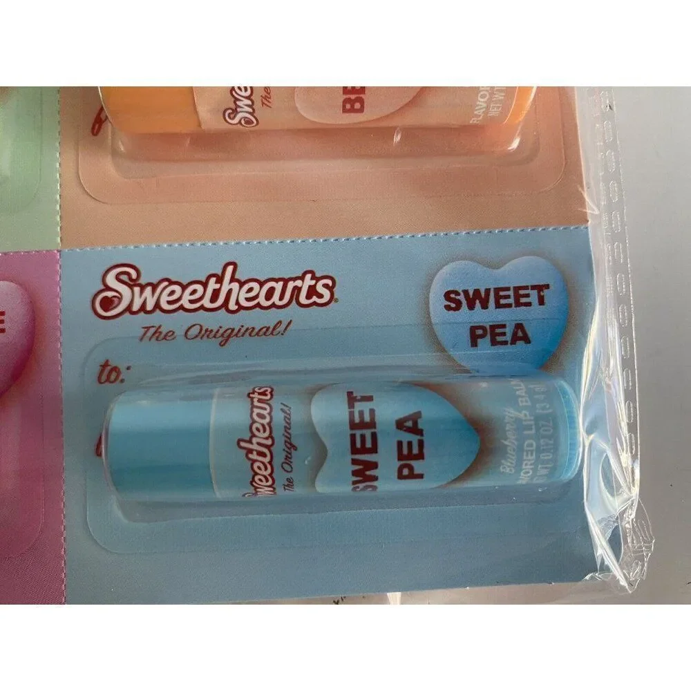 8 Pack SWEETHEARTS Flavored Lip Balm Set Banana Strawberry Grape‎ Blueberry NEW